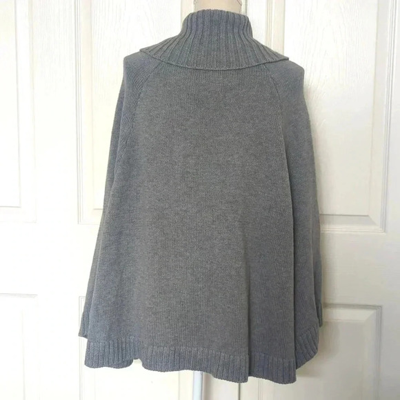 Sanctuary Womens Sweater Poncho Cape Cable Knit Scoop Neck Gray - Picture 6 of 6